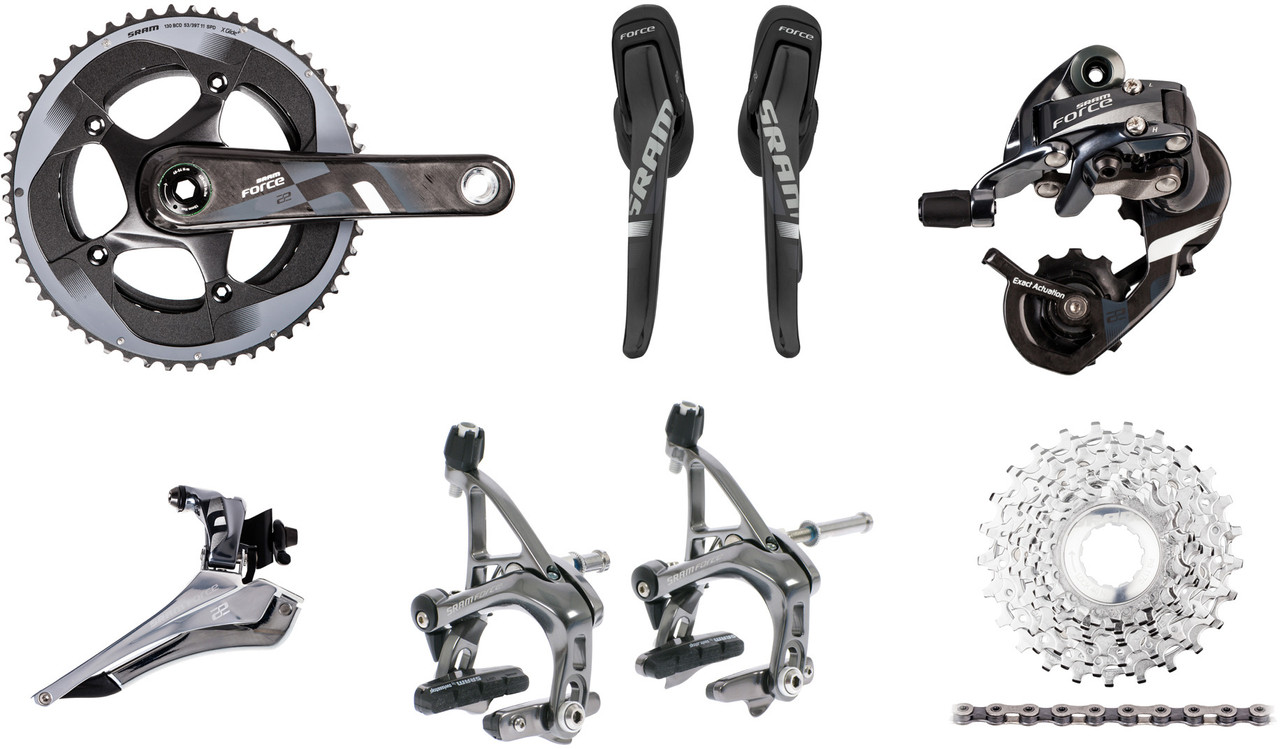 SRAM Force 22 Gruppe 2x11 39-53 BB30 Mech. Felgenbremse 1 SRAM Force 22 Gruppe 2x11 39-53 BB30 Mech. Felgenbremse